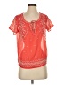 American Eagle Outfitters 100% Polyester Orange Short Sleeve Blouse Size S - photo 1