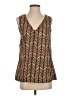 Banana Republic 100% Polyester Chevron-herringbone Red Brown Sleeveless Blouse Size S - photo 1