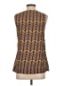 Banana Republic 100% Polyester Chevron-herringbone Red Brown Sleeveless Blouse Size S - photo 2