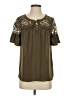 Express 100% Polyester Green Short Sleeve Blouse Size S - photo 1