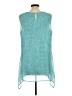 Fever 100% Polyester Teal Sleeveless Blouse Size L - photo 2