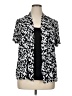 Cj Banks Animal Print Silver Short Sleeve Blouse Size 0X - photo 1