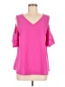 Shein 100% Polyester Pink Short Sleeve Blouse Size 12 - photo 1