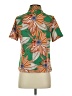 Shein 100% Polyester Tropical Green Short Sleeve Blouse Size S - photo 2