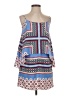 1.State 100% Polyester Print Blue Casual Dress Size XS - photo 1