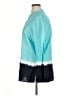 Sag Harbor 100% Cotton Color Block Teal Long Sleeve Blouse Size XL - photo 5