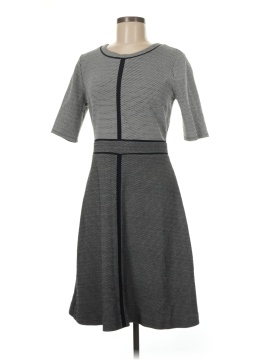 slim fit dress slacks Ann Taylor LOFT Gray Back Zip Mixed Media Flare Dress Size 8 – Mall  Closeouts main image 0