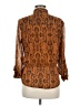 Keep In Touch 100% Polyester Animal Print Brown Long Sleeve Blouse Size M - photo 2