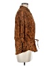 Keep In Touch 100% Polyester Animal Print Brown Long Sleeve Blouse Size M - photo 4