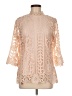 Ultra Pink 100% Polyester Tan 3/4 Sleeve Blouse Size M - photo 1