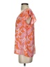 DR2 100% Polyester Orange Short Sleeve Blouse Size S - photo 5