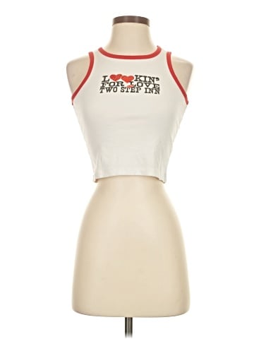Understated Leather Sleeveless T-Shirt (view 1)