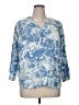 Fred David Blue 3/4 Sleeve Blouse Size 1X - photo 1