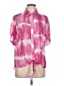 MULTIPLES 100% Polyester Tie-dye Pink Short Sleeve Blouse Size L - photo 1