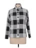 Christopher & Banks 100% Polyester Checkered-gingham Gray Long Sleeve Blouse Size L - photo 1