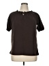 Basic Editions Brown Short Sleeve Blouse Size XL - photo 1