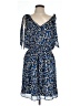 IKKS 100% Polyester Animal Print Blue Cocktail Dress Size EU (FR) 44 / US 12 - photo 1