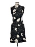Max Mara 100% Silk Graphic Black Blue Cocktail Dress Size 6 - photo 2