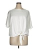Bar III 100% Polyester Ivory White Short Sleeve Top Size XL - photo 1