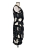 Max Mara 100% Silk Graphic Black Blue Cocktail Dress Size 6 - photo 4
