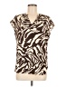 J by Joie 100% Polyester Animal Print Brown Short Sleeve Blouse Size M - photo 1