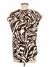 J by Joie 100% Polyester Animal Print Brown Short Sleeve Blouse Size M - photo 2