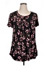 Assorted Brands Floral Black Short Sleeve Blouse Size XL - photo 1