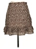 Aqua 100% Polyester Animal Print Brown Casual Skirt Size S - photo 1