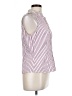 Etcetera Stripes Pink White Sleeveless Button-Down Shirt Size 12 - photo 4