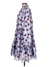 Stella Nova 100% Polyester Print Blue Casual Dress Size EU 42 / US 12 - photo 5