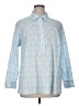 Talbots 100% Cotton Paisley Blue Long Sleeve Blouse Size 14 - 15 Plus - photo 1