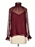 VICI 100% Polyester Burgundy Long Sleeve Blouse Size XS - photo 1