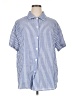 Unbranded Stripes Blue Short Sleeve Blouse Size XL (estimated) - photo 1