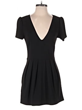 blue dress for baby girl Zara Black Faux Suede Round Neck Short Sleeve Casual Mini T-Shirt Dres   Brie