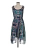 Unbranded 100% Polyester Paisley Blue Cocktail Dress Size 6 - photo 2
