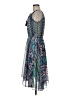 Unbranded 100% Polyester Paisley Blue Cocktail Dress Size 6 - photo 5