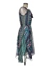 Unbranded 100% Polyester Paisley Blue Cocktail Dress Size 6 - photo 4