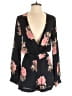 Blue Life 100% Rayon Floral Black Romper Size XS - photo 1