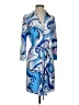 L'Agence Print Blue Casual Dress Size XXS - photo 1