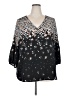 Collective Concepts Stars Black 3/4 Sleeve Blouse Size 2X - photo 1