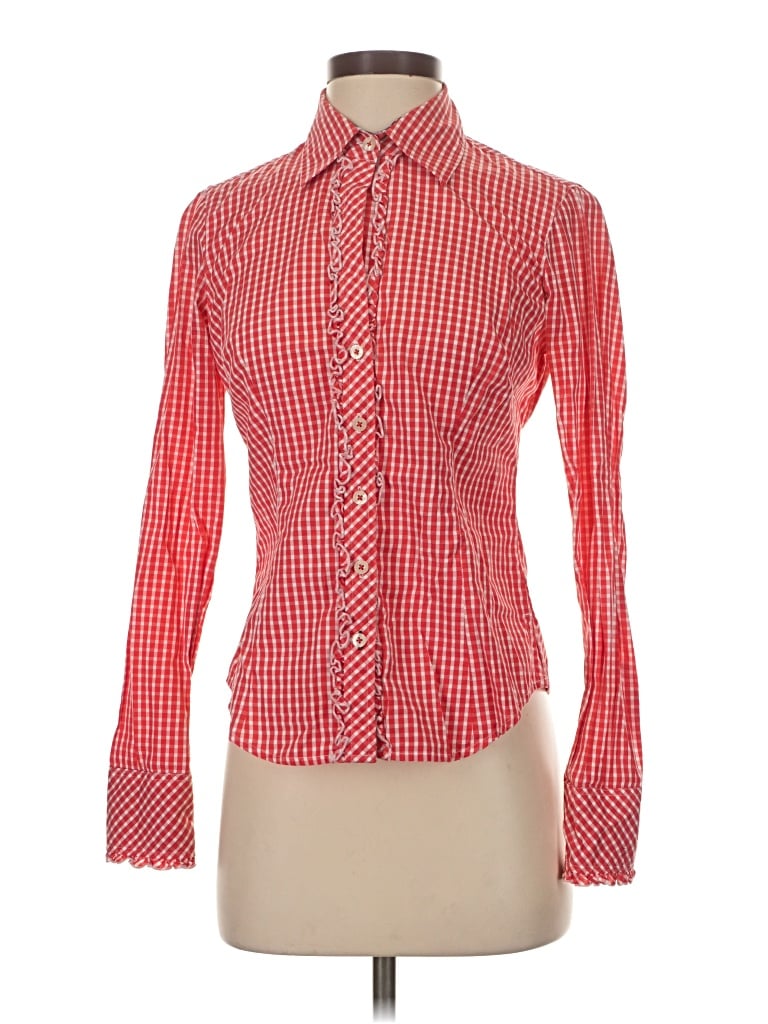 Pre-owned Lilly Pulitzer Long Sleeve Button Down Shirt In Red