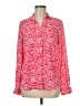 The Limited 100% Polyester Print Red Long Sleeve Blouse Size M - photo 1