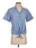 French Connection Stripes Blue Short Sleeve Blouse Size XS - photo 1
