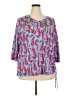 Oncue Casual 100% Polyester Blue 3/4 Sleeve Blouse Size 2X - photo 1