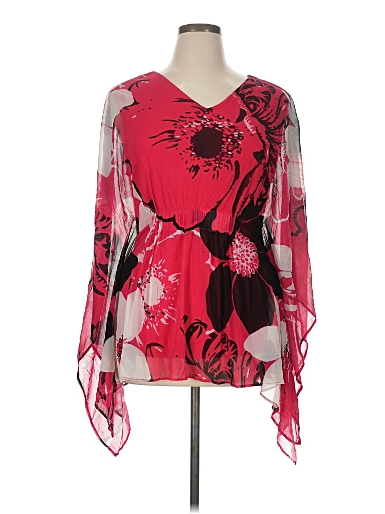 Pre-owned Alfani 3/4 Sleeve Blouse In Red