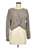 Bershka Houndstooth Gray Tan Long Sleeve Blouse Size M - photo 1