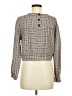 Bershka Houndstooth Gray Tan Long Sleeve Blouse Size M - photo 2