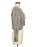 Bershka Houndstooth Gray Tan Long Sleeve Blouse Size M - photo 4