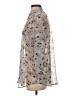 CAbi 100% Polyester Floral Silver 3/4 Sleeve Blouse Size S - photo 5