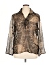 Mixit 100% Polyester Animal Print Brown Long Sleeve Blouse Size XL - photo 1